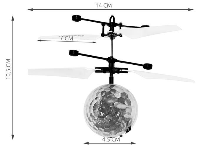 Lidojošā disko bumba ar LED apgaismojumu - mini helikopteris
