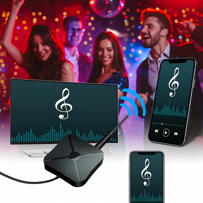 Bezvadu bluetooth audio uztvērējs - raidītājs, stereo adapteris AUX, RCA, TV, 