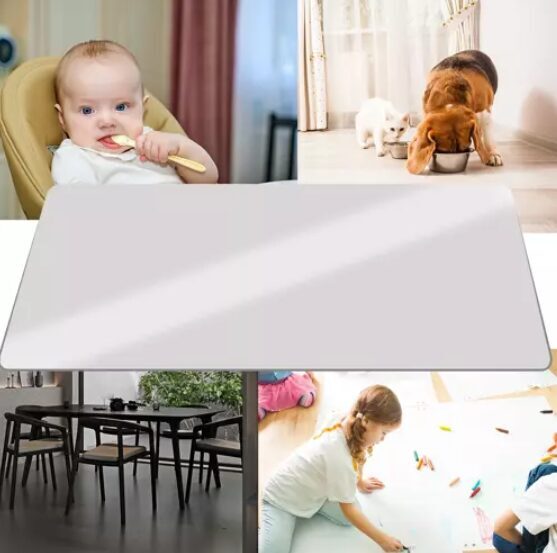 Aizsargpaklājs zem krēsla, universāls paliktnis grīdas aizsardzībai, aizsargājošs paklājs ofisa krēsliem, 100 x 140 cm, caurspīdīgs