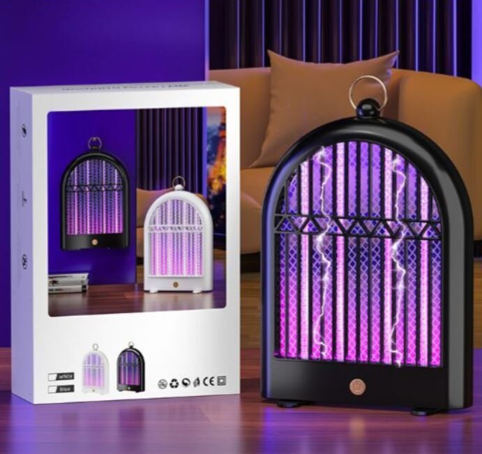 Elektriskais insektu slazds, pārnēsājama kukaiņu iznīcināšanas lampa, LED insekticīdu moskītu lamatas ar akumulatoru, 2000 V, 2W