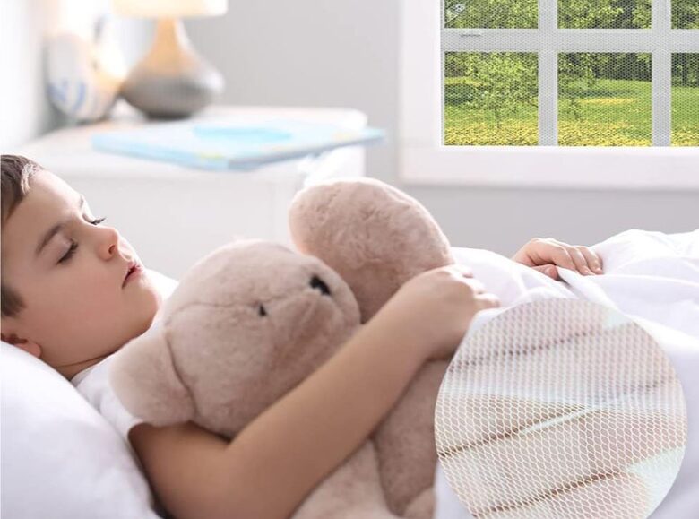 Kukaiņu siets logam, odu, lapseņu un insektu tīkls loga rāmim baltā krāsā, ar velcro aizdari, 180 x 150cm