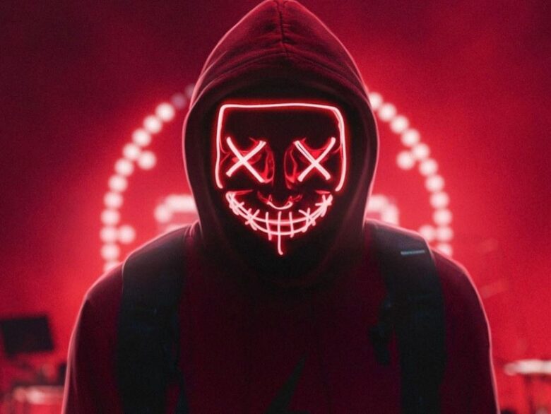 LED spīdošā sejas maska '' The Purge'' helovīnam, ballītei, karnevālam, maska ar LED apgaismojumu dažādās krāsās