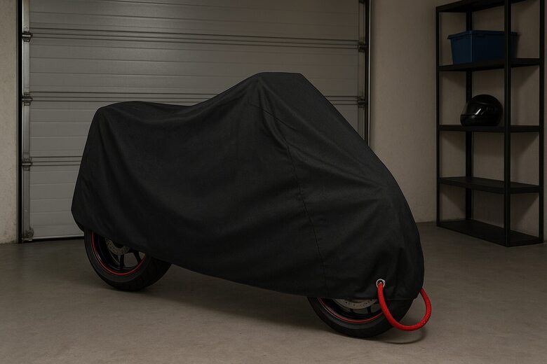 Moto pārvalks 4XL (295 x 110 x 140 cm), motocikla pārklājs, saules, lietus un vēja izturīgs, XXXXL, melnā krāsā