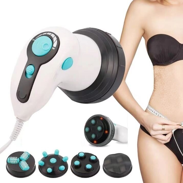 Pretcelulīta masāžas ierīce, infrasarkanais masieris pret celulītu, celulīta ārstēšana ar 4 masāžas uzgaļiem