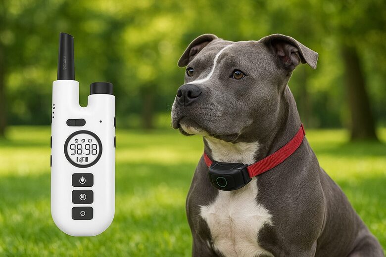 Suņu pretriešanas siksna pret riešanu un gaudošanu + pults, dresūras siksna ar pulti, 800m distance, (divi vienā - komplekts), skaņa, vibrācija, elektro impulss, uzlādējama, mazu un lielu šķirņu suņiem