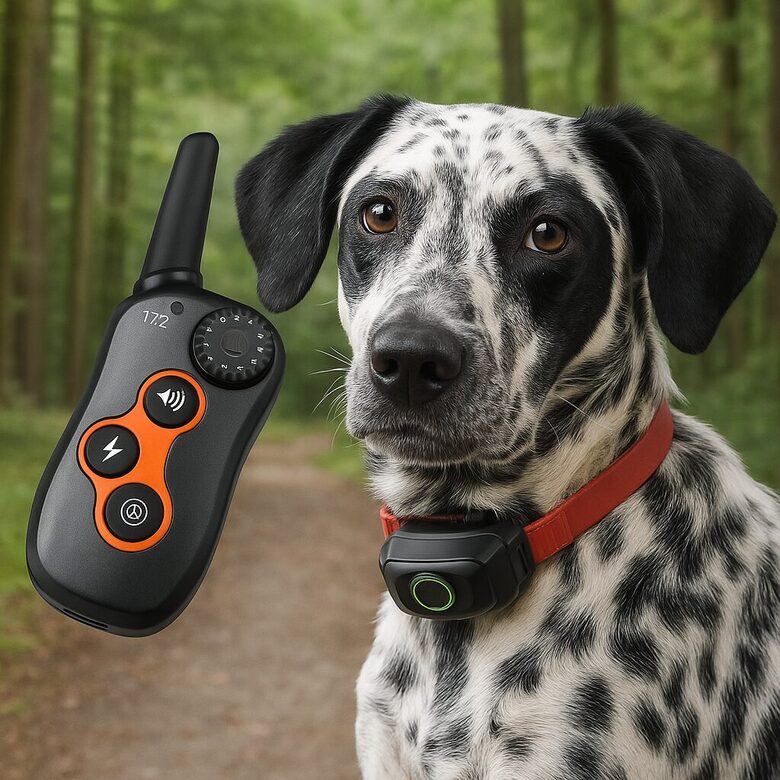 Suņu dresūras kakla siksna, 400m darbības attālums, ūdensizturīga un uzlādējama, elektro siksna apmācībai un treniņiem vidējiem un lieliem suņiem