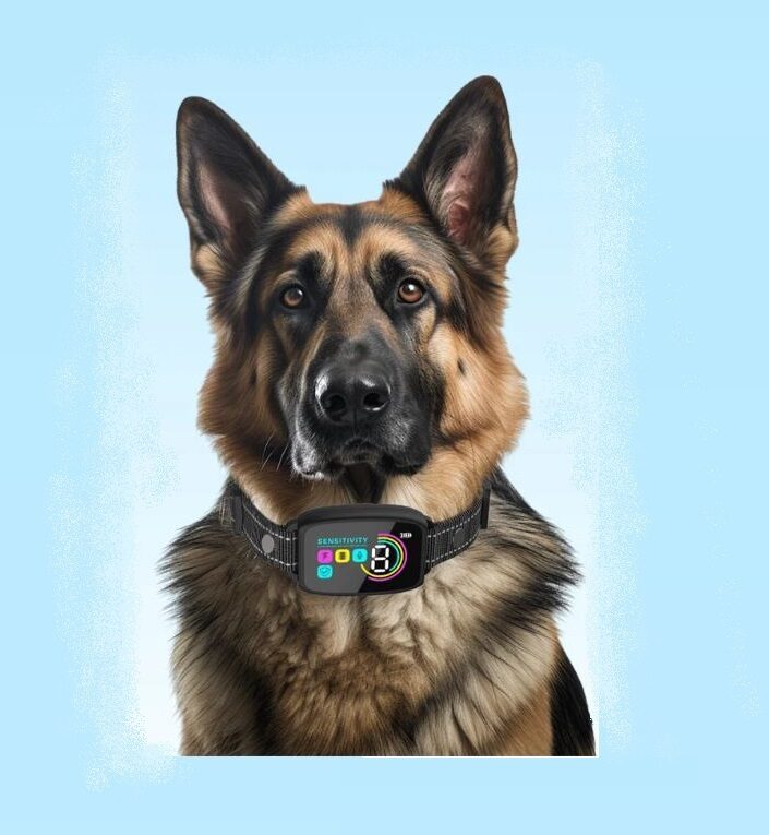 Viedā suņu pretriešanas kakla siksna, gudrā ierīce pret riešanu, skaņas, vibrācijas un elektro režīms, ūdensizturīga un uzlādējama