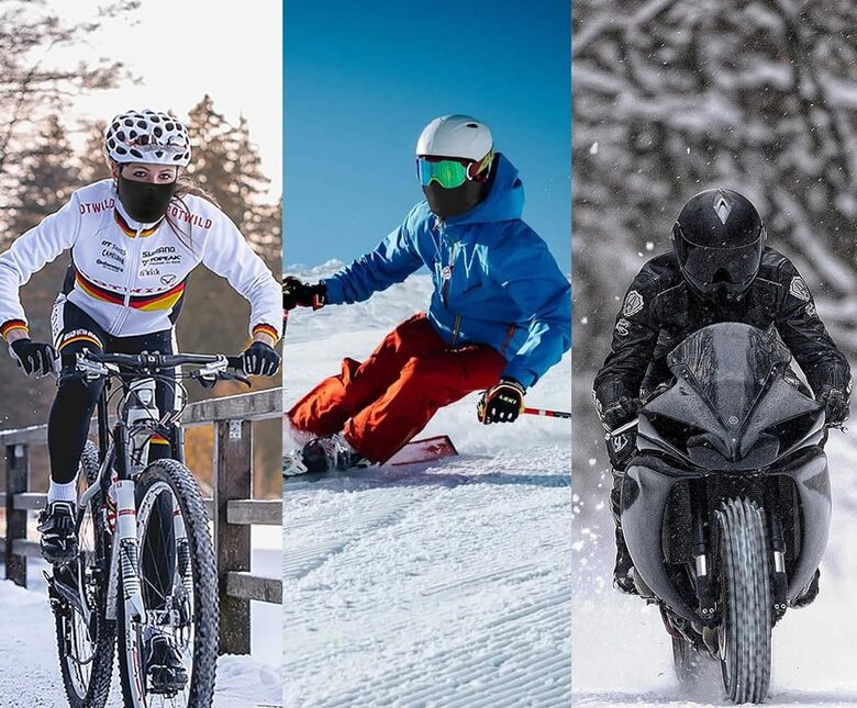 Termo sejas maska, sildoša apkakle, balaklava moto braukšanai, efektīva aizsardzība pret aukstumu un vēju