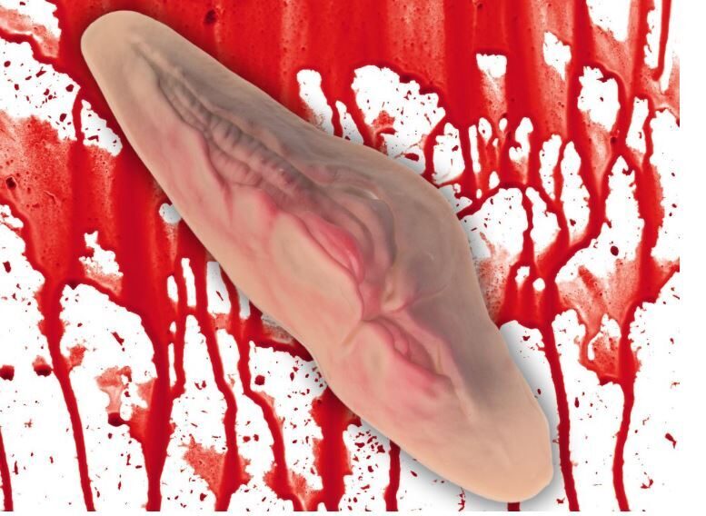 Mākslīgā brūce kaklam un ķermenim ar 10ml mākslīgajām asinīm, viltus rēta Helovīna Grims