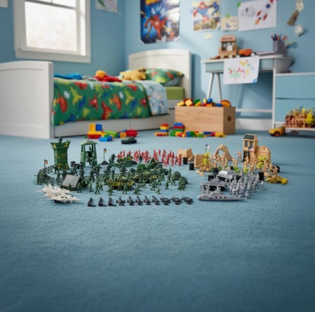 Zaldātiņu komplekts, zaldātiņi ar bāzi, armija ar karavīriem, tankiem, torņiem, ēkām un tehniku, 300gab dažādi aksesuāri