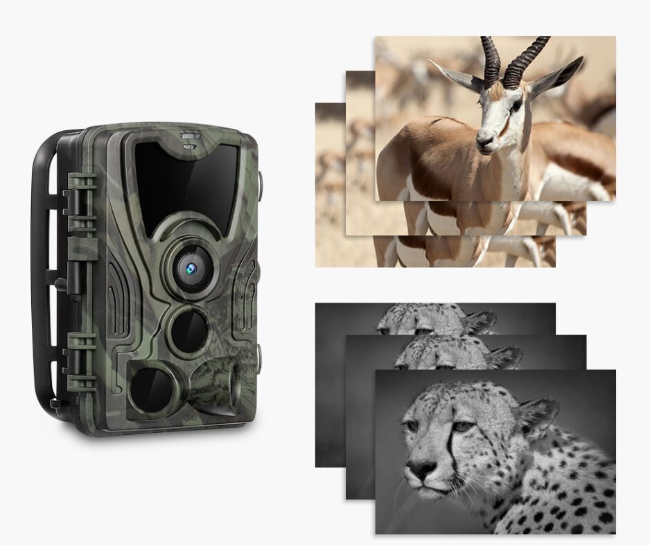 Mednieku kamera mežam ar nakts redzamību un 3 kustību sensoriem, meža kamera, 20MP, FULL HD, 1080p