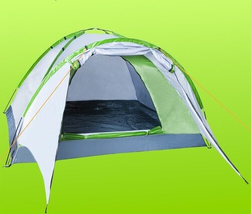 Tūristu telts ar priekšnamu 2-4 personām, lietus un vēja izturīga, ceļošanai un pārgājieniem, 320 x 200 x 140 cm