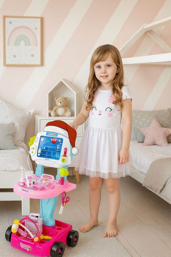 Bērnu rotaļu dakteru komplekts, ārstu slimnīcas komplekts, meitenēm