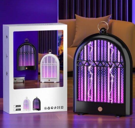 Elektriskais insektu slazds, pārnēsājama kukaiņu iznīcināšanas lampa, LED insekticīdu moskītu lamatas ar akumulatoru, 2000 V, 2W