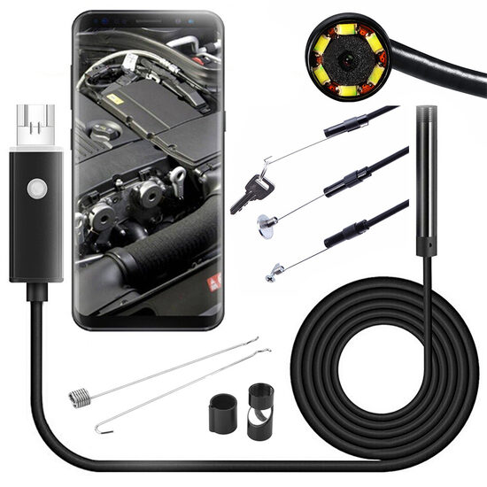 Endoskops ar 10m garu zondi, USB, Android, Datoram, endoskopu kamera ar LED apgaismojumu