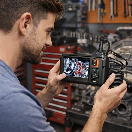 Endoskopa kamera ar 4.3 collu displeju un 5m garu vadu, bezvadu endoskops, uzlādējams, ūdensizturīga kamera ar 8 LED diodēm 