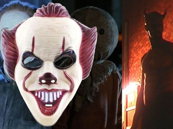 Helovīna maska - briesmīgais klauns, klauna sejas maska