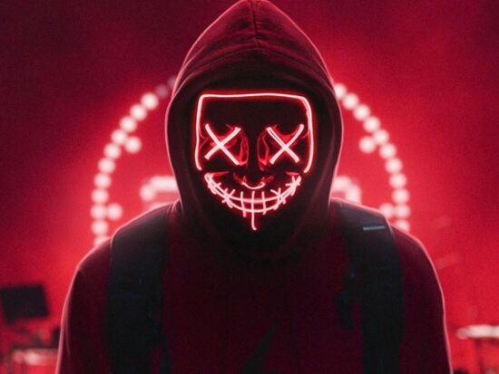 LED spīdošā sejas maska '' The Purge'' helovīnam, ballītei, karnevālam, maska ar LED apgaismojumu dažādās krāsās