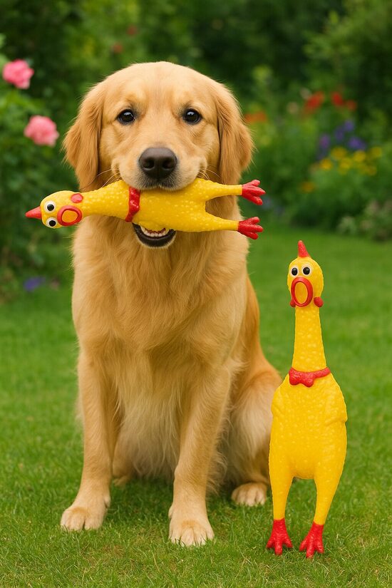 Pīkstošā suņu rotaļlieta - košļājamā gumijas vista, 31cm