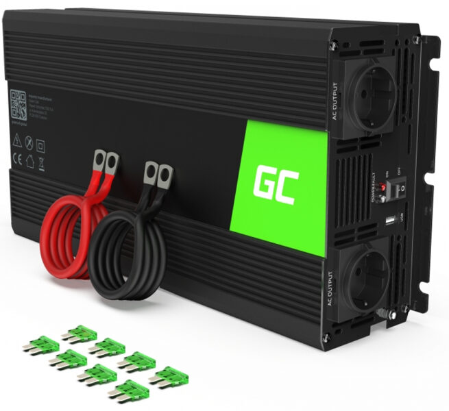 Strāvas pārveidotājs 24V - 220V 3000w, Sprieguma invertors ar 2 pieslēgumiem un USB