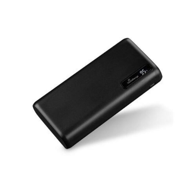 Power bank mobilais telefona lādētājs 20 000mAh, ļoti jaudīgs, ar akumulatora līmeņa LCD, 2x USB-A un 1x USB-C, ātrā uzlāde, melnā krāsā, MediaRange