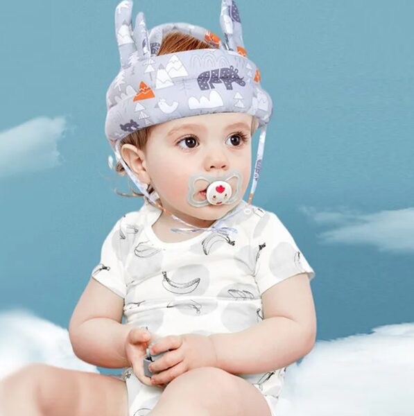 Bērnu/zīdaiņu drošības cepure - ķivere, aizsargs galvai pret kritieniem, regulējama galvassega