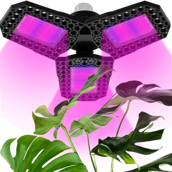 LED ultravioletā lampa – spuldze, augu ātrākai augšanai, 108LED, E27, 8W