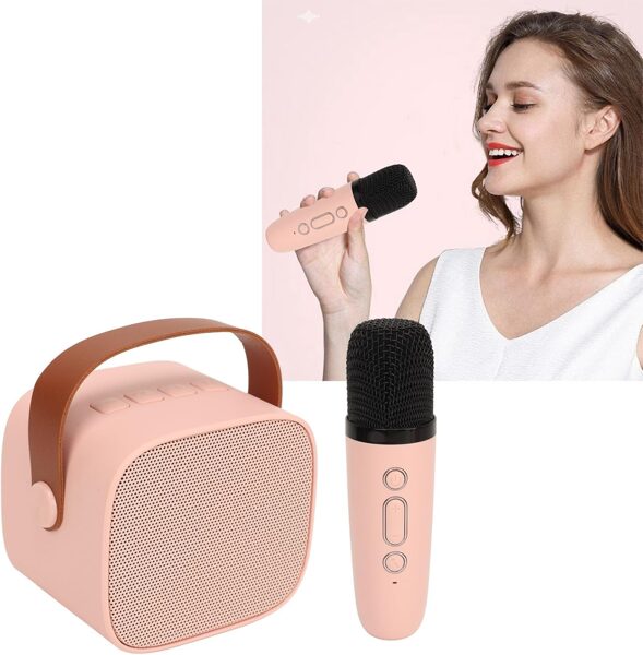 Bluetooth karaoke Skaļrunis + Mikrofons, rozā vai baltā krāsā