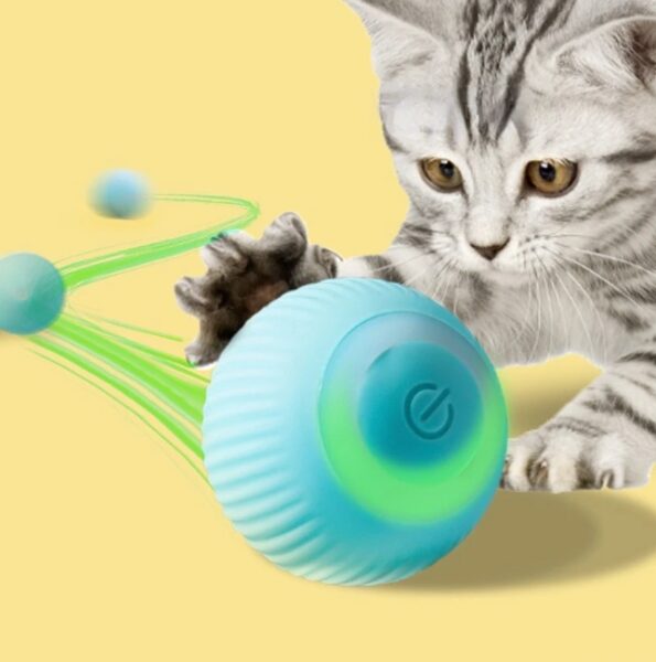 Gudrā bumba kaķiem, interaktīvā, viedā kaķu rotaļlieta spēlēm un izklaidei, bumbiņa kaķiem un kaķēniem, uzlādējama, rozā vai zila