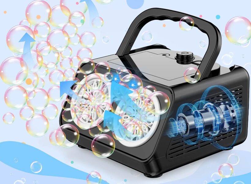 Burbuļu mašīna - automātiskā burbuļu pūšamā ierīce, ar 2 ventilatoriem, 20 000+ burbuļi minūtē, pārnēsājama