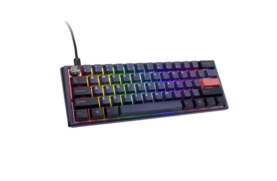 Klaviatūra Ducky One 3 RGB Mini Cosmic Blue MX-Brown, datorspēļu gaming tastatūra ar LED RGB taustiņu apgaismojumu
