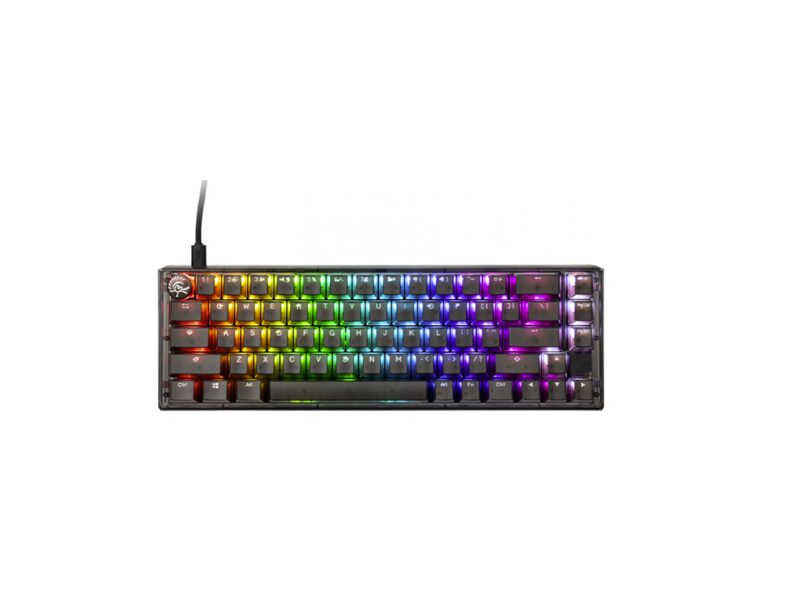 Datorspēļu klaviatūra Ducky One 3 Aura RGB SF Black MX-Silent-Red, tastatūra ar LED apgaismojumu datorspēlēm