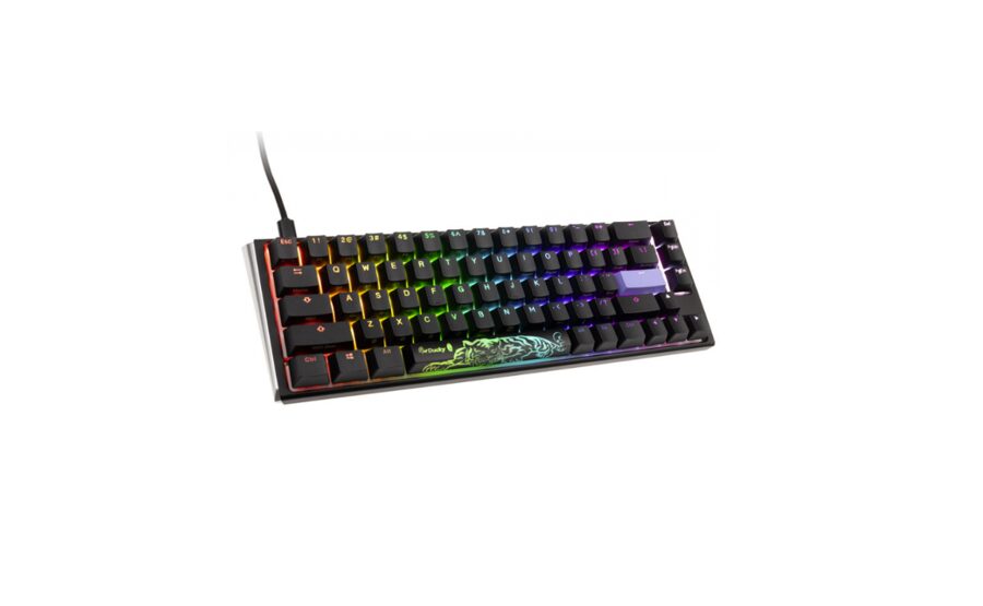 Klaviatūra Ducky One 3 Classic SF MX-Speed-Silver, melna ar baltu, Gaming tastatūra datorspēlēm