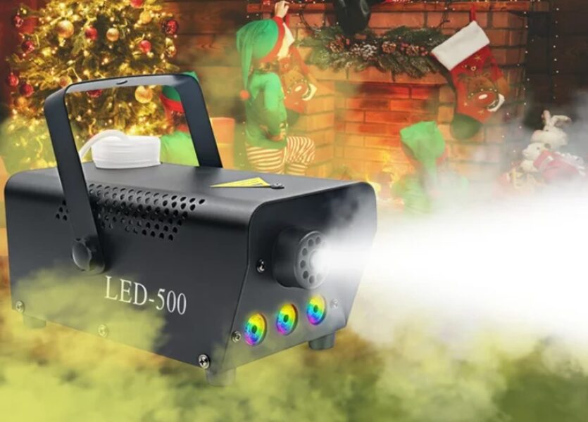 Profesionāla dūmu mašīna / skatuves miglotājs, ar LED RGB apgaismojumu un tālvadības pulti, disko, koncertam vai jaudīgai balītei, 500w