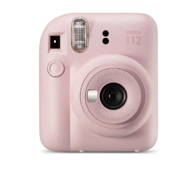 Momentfoto kamera, INSTAX MINI 12 FUJIFILM, fotoaparāts kas printē bildes, rozā krāsā