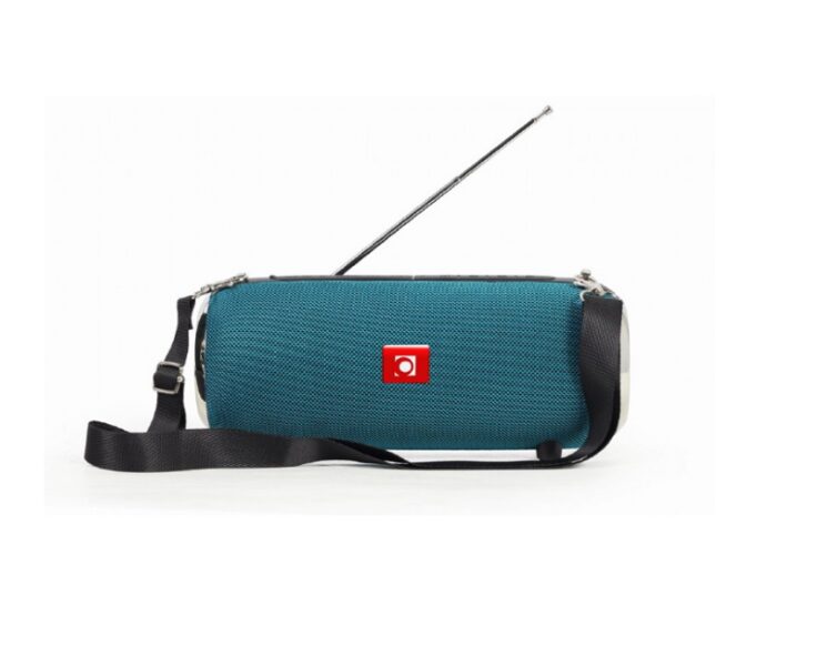 Pārnēsājams bluetooth skaļrunis ar antenu, FM radio, USB, AUX, Micro SD, gaiši zilā krāsā, 10W