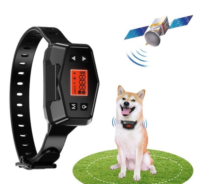 Bezvadu radiosēta suņiem, 1000m diapazons, skaņa, vibrācija, elektro impulss, gudrais pretklaiņošanas elektriskais žogs 1 sunim, uzlādējams un mitruma izturīgs