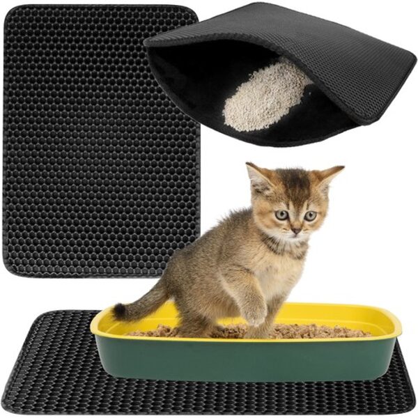 Paklājs kaķu tualetei, pie pakaišu kastes, aizsargā grīdu no kaķu smiltīm, 40.5 x 50 cm, dažādi izmēri