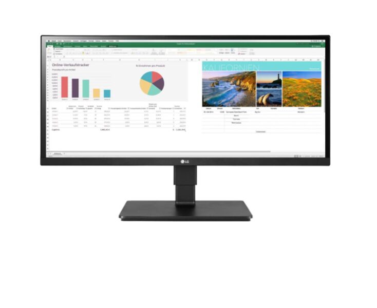 LCD monitors LG 29BN650-B, displeja izmērs 29", ekrāna forma 21 : 9, 2560x1080, 75Hz, 5 ms ar skaļruņiem un regulējamu slīpumu, melnā krāsā