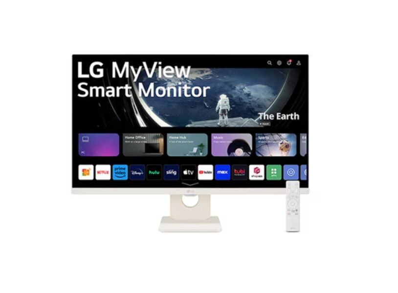LCD viedais monitors LG 27SR50F-W, smart displeja izmērs 27", 1920x1080, 16:9, 8 ms, ar skaļruņiem un slīpuma regulēšanu, baltā krāsā
