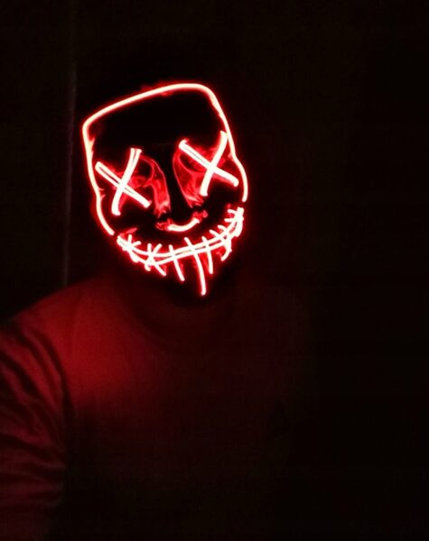 Ballīšu, karnevāla maska ar LED apgaismojumu