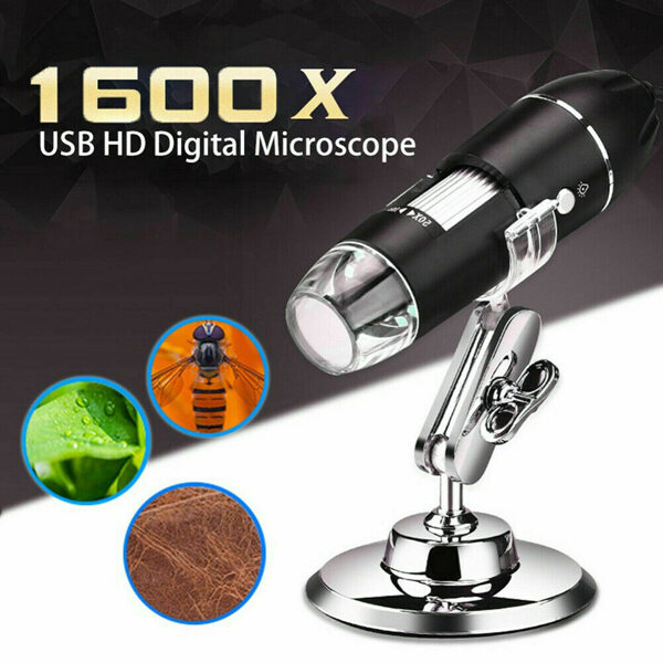 Digitālais USB mikroskops ar 1600x palielinājumu, darbojas no datora
