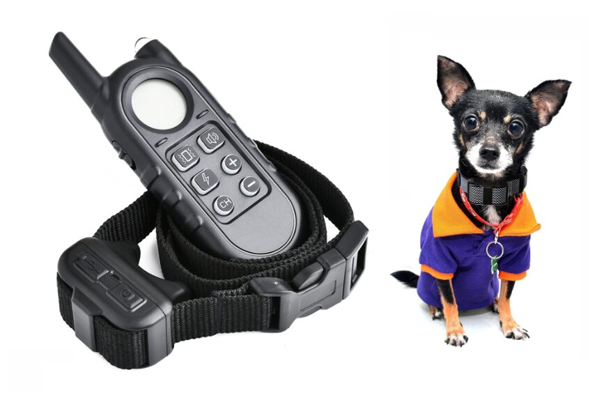 Suņu dresūras siksna / treniņu mini kakla siksna kucēniem, miniatūriem un vidēja/liela izmēra suņiem, LCD ekrāns, skaņa, vibrācija un elektro impulss, uzlādējama un mitruma izturīga, (400m distance)