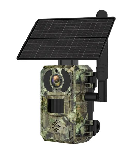 4G SIM Mednieku/ meža kamera ar saules paneli savvaļas dzīvnieku vai īpašuma novērošanai, nakts redzamība, reāllaika foto / video online aplikācijā, 4G pārklājums, kustības sensors, TF