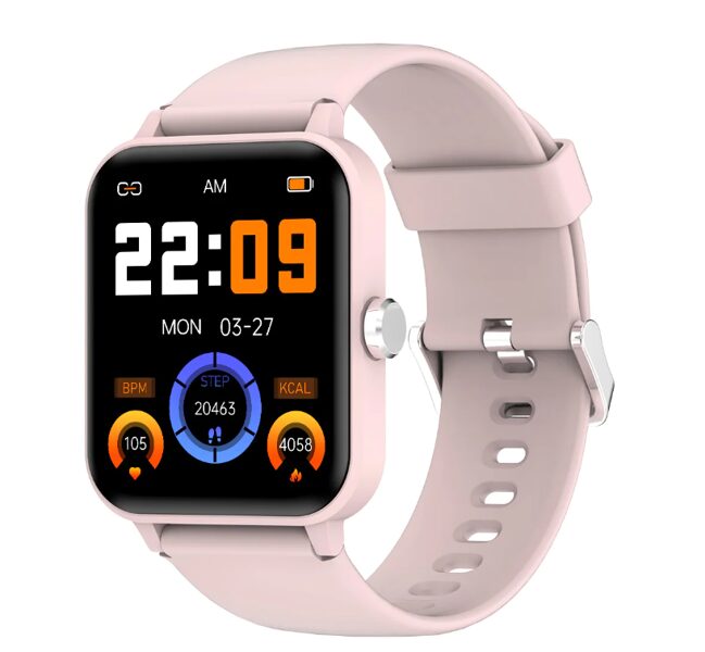 Viedpulkstenis ''Smart Watch'' R30, rozā, soļu skaitītājs, sirds, oksimetra un miega monitors, zvanu pārvaldīšana