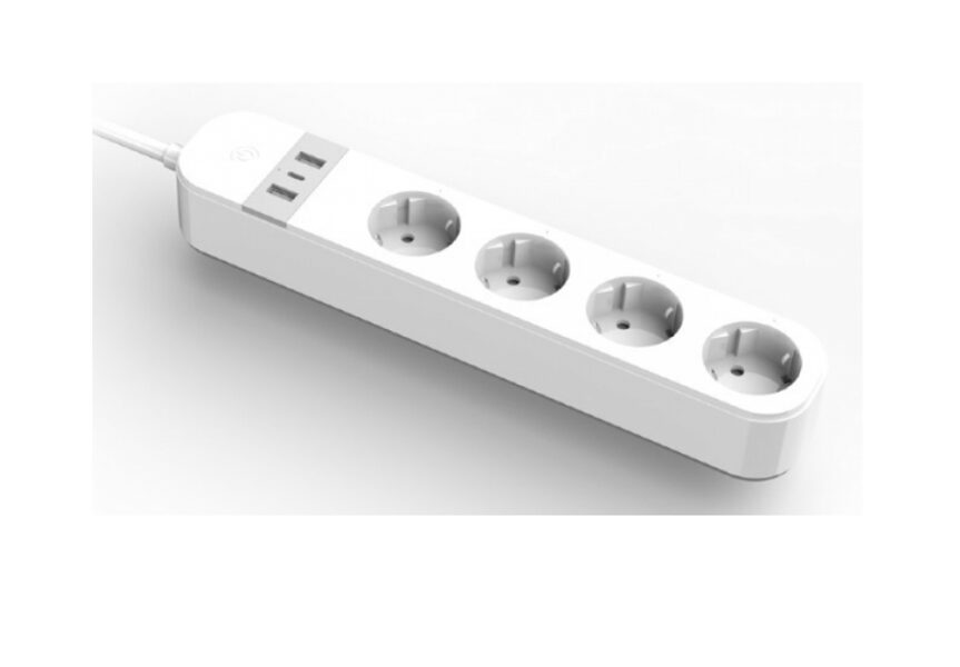 Viedais pagarinātājs - gudrā rozete ar 4x kontaktligzdām un 2x USB pieslēgumu, Smart Power, Gembird, Baltā krāsā