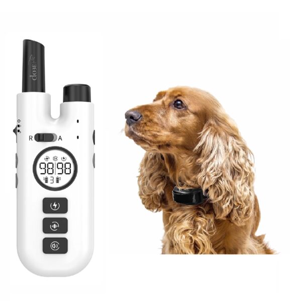 Suņu dresūras kakla siksna ar pulti+ pretriešanas siksna (divi vienā - komplekts),800m distance, skaņa, vibrācija, elektro impulss, uzlādējama, mazu un lielu šķirņu suņiem