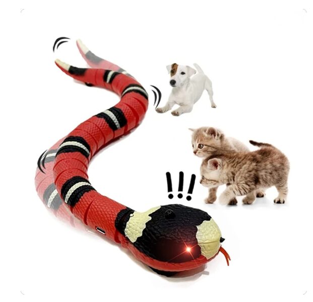 Reālistiskā čūska, gudrā, interaktīvā rotaļlieta suņiem un kaķiem, 40cm