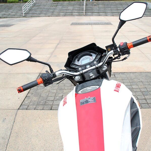 Motocikla sānu spoguļi, melni, komplekts 2 gab, universālie, (moto, skūterim, motorollerim utt)