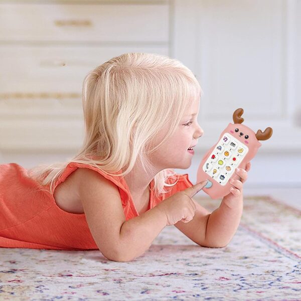 Bērnu rotaļu, spēļu telefons ar dažādām skaņām, un ar miega un šūpuļa dziesmām, muzikālā rotaļlieta meitenēm, rozā